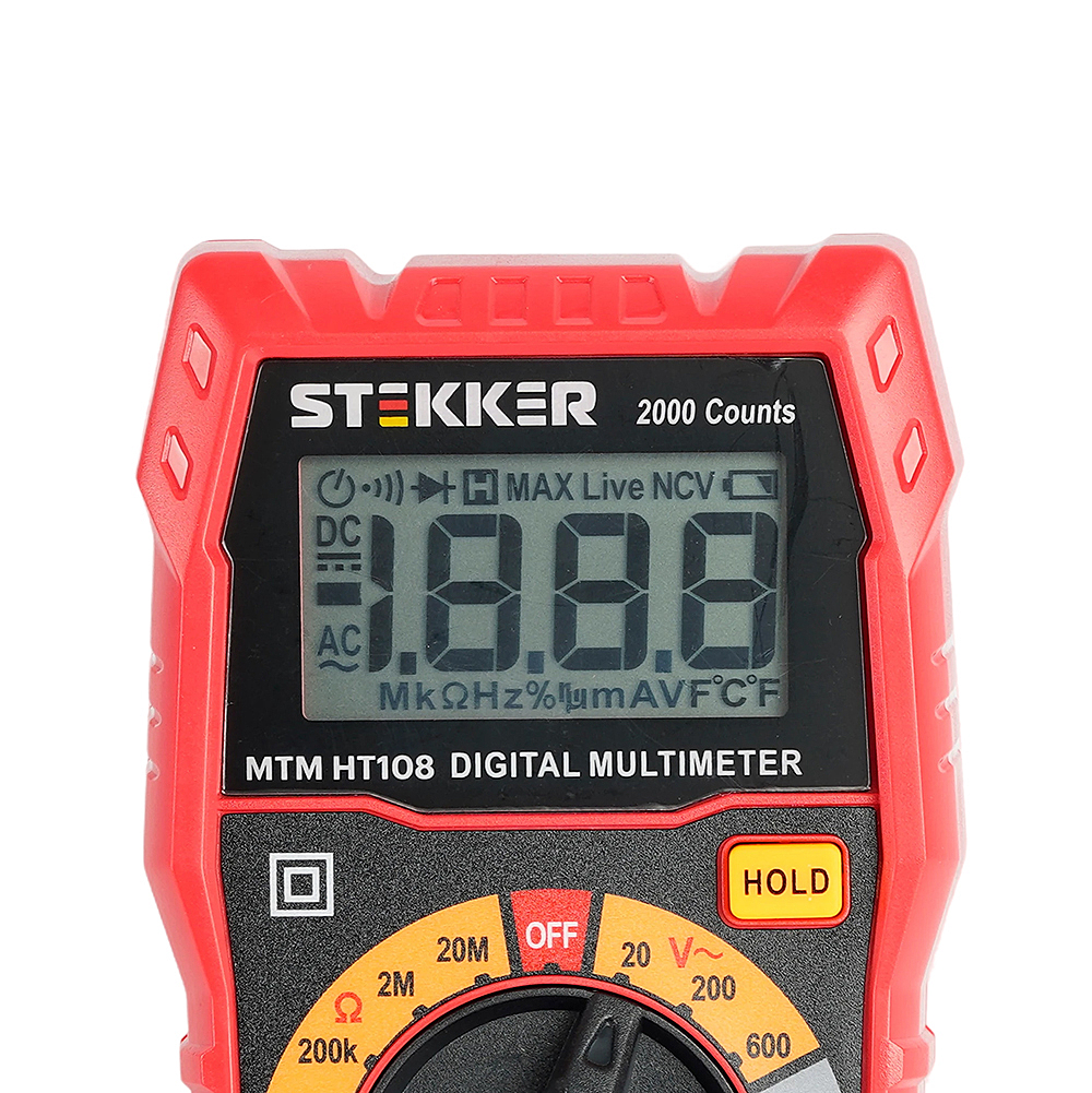 Мультиметр цифровой, 2000 отсчетов Stekker MTM HT108 49993