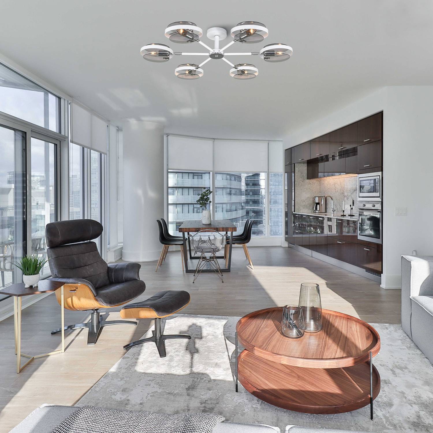 Потолочная люстра Eurosvet Gallo 70121/6 белый Smart