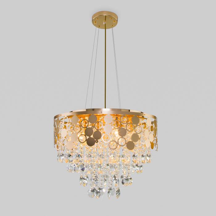 Подвесная люстра Eurosvet Lianna 10123/8 золото/прозрачный хрусталь Strotskis Smart (10114/8)