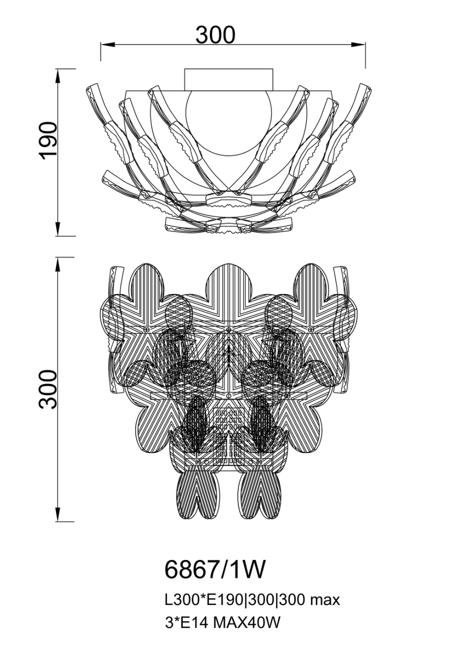 Настенное бра LEON Fleur LE6867/1 GD