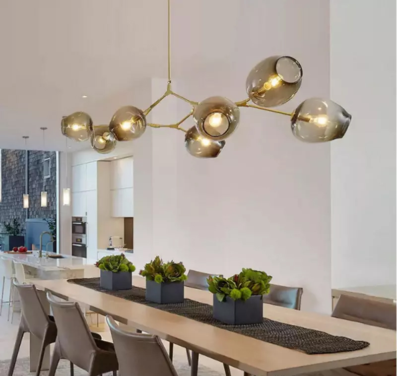 Подвесная люстра Delight Collection Bubble KG0579P-8 brass/smoky