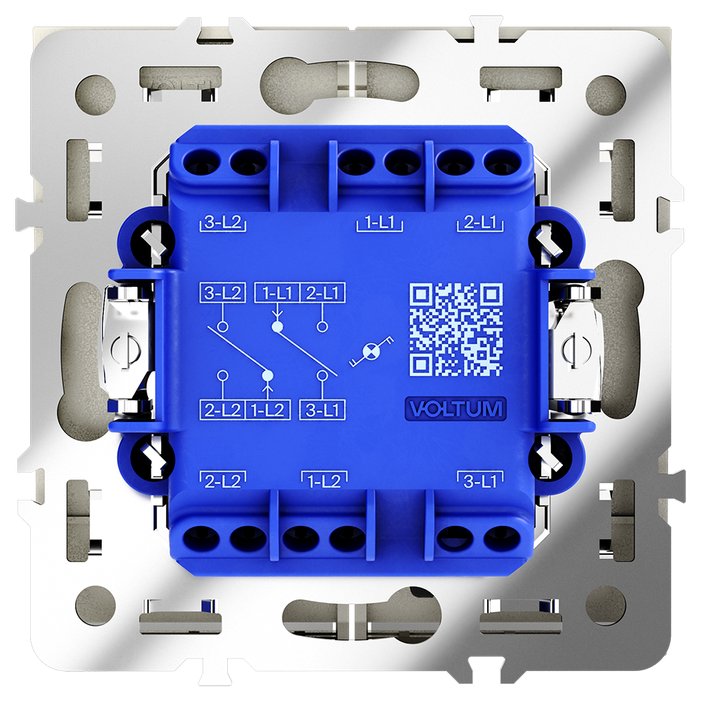 Проходной переключатель двухклавишный с подсветкой Voltum S70 VLS020404