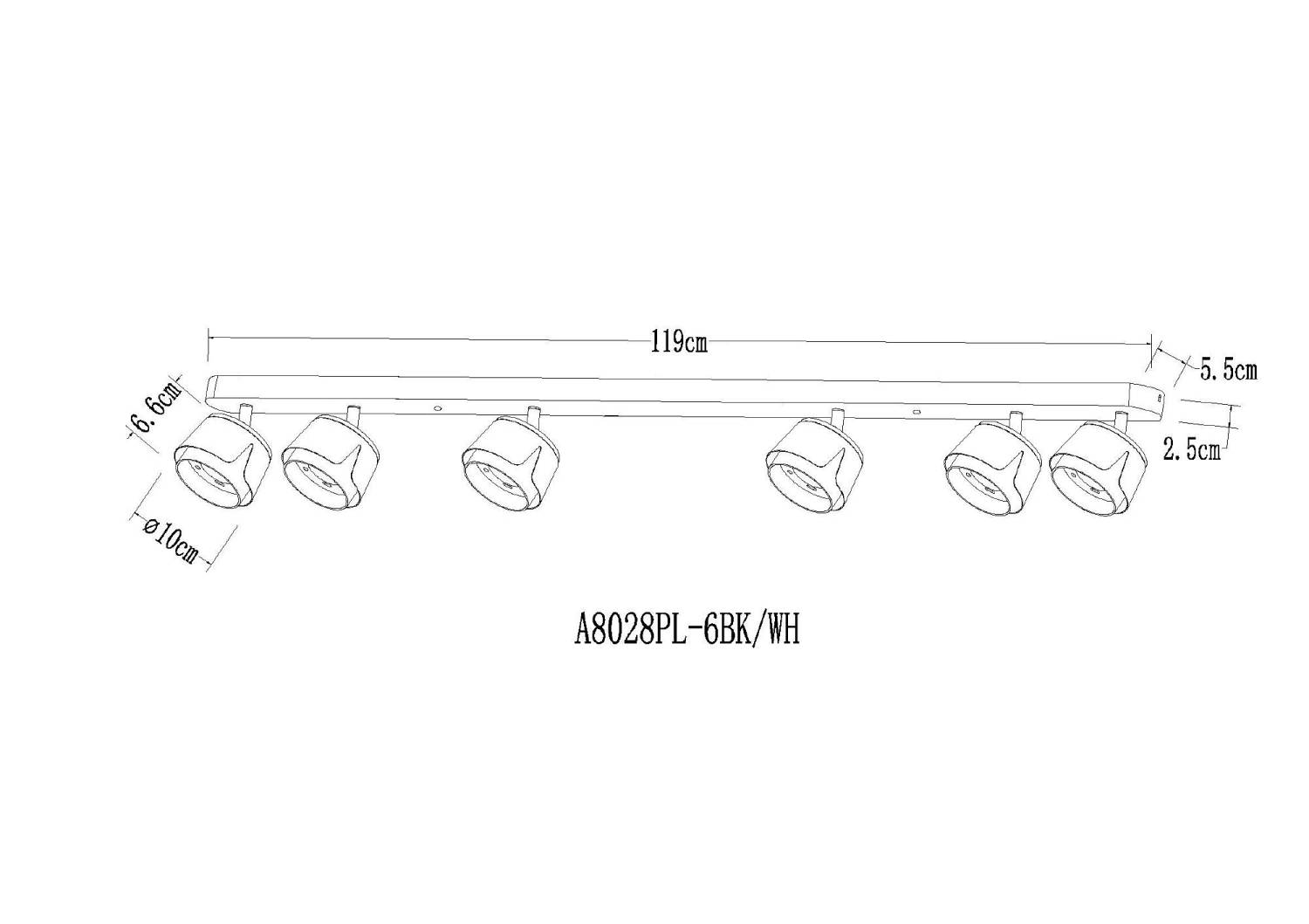 Светильник спот Arte Lamp Amaks A8028PL-6BK
