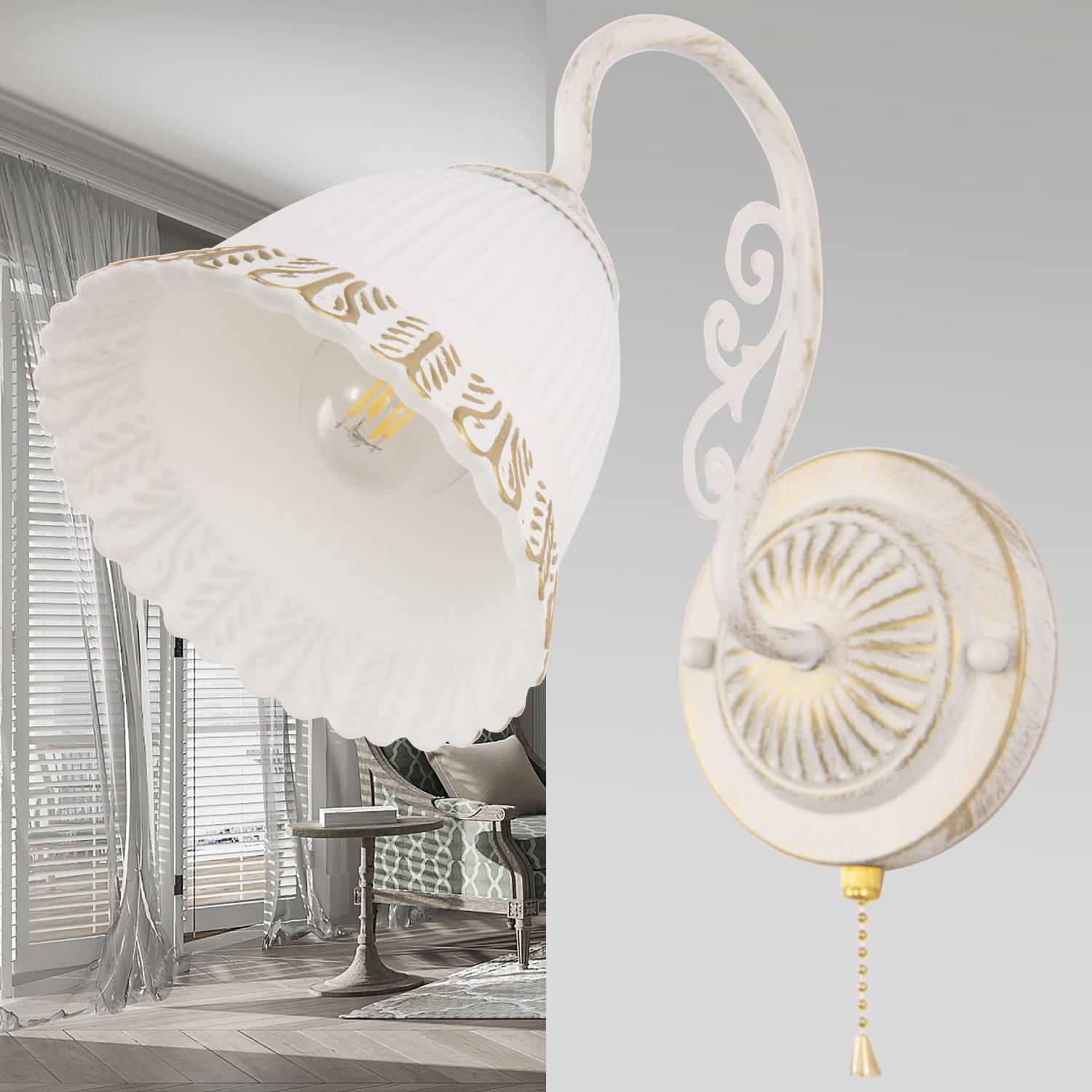 Настенное бра Arte Milano Am340800 340800/1W WT+G