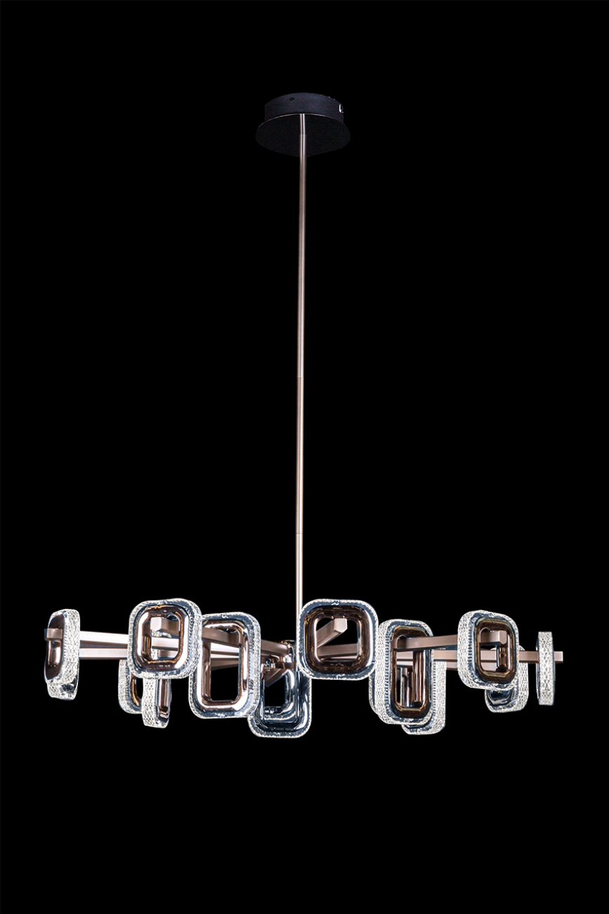 Люстра на штанге LEON Theona LE7701/15 Grey/Black Chrome