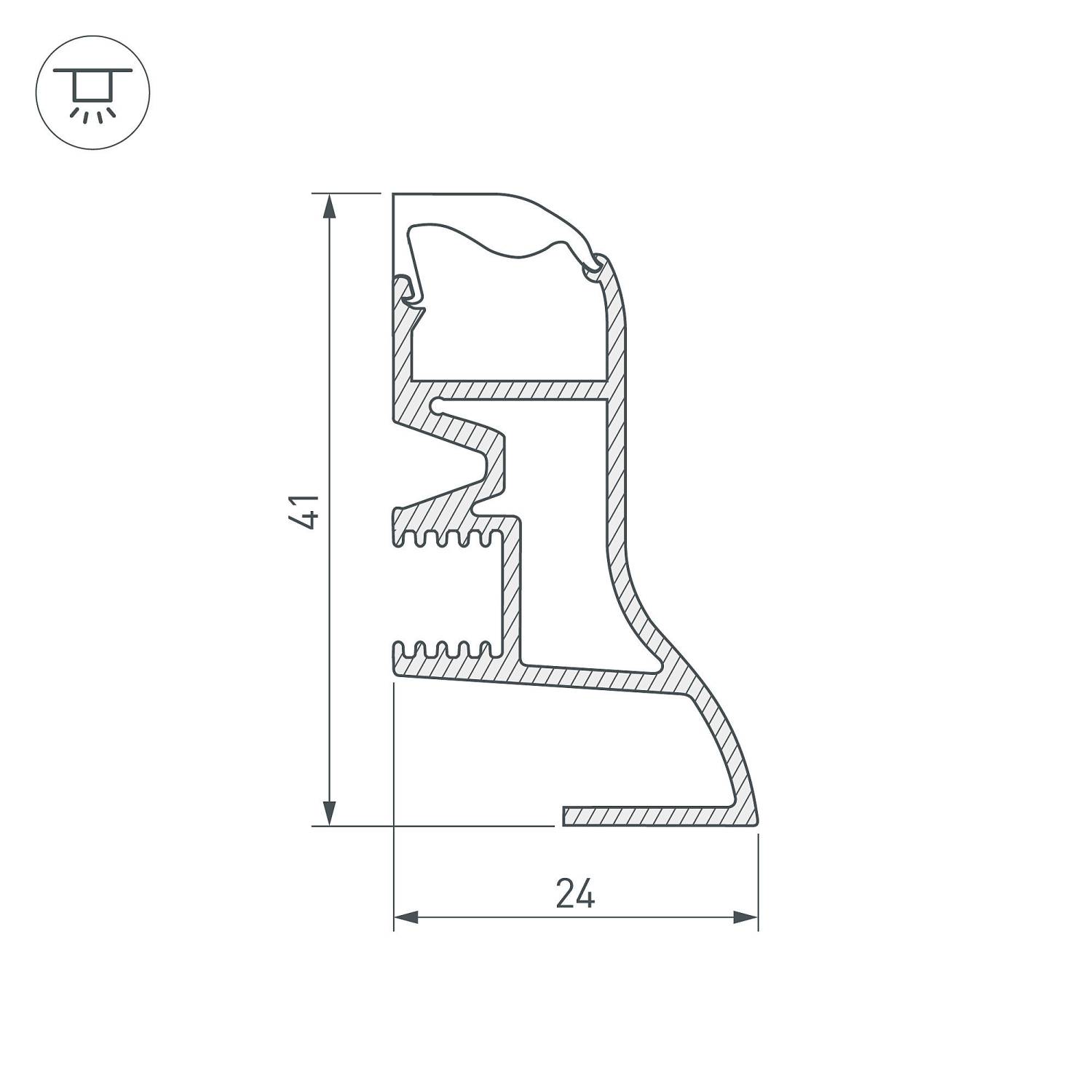Профиль Arlight Arh-Plintus 026604
