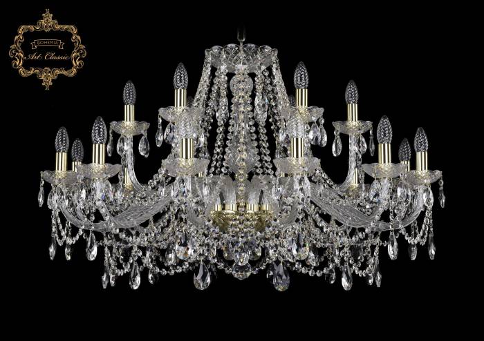 Подвесная хрустальная люстра 11.25 Art Classic 11.25.12+6.360.Gd.Sp