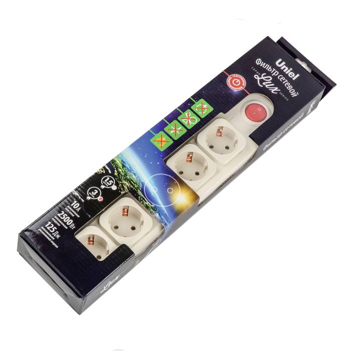 Удлинитель Uniel S-GSL5-3 IVORY