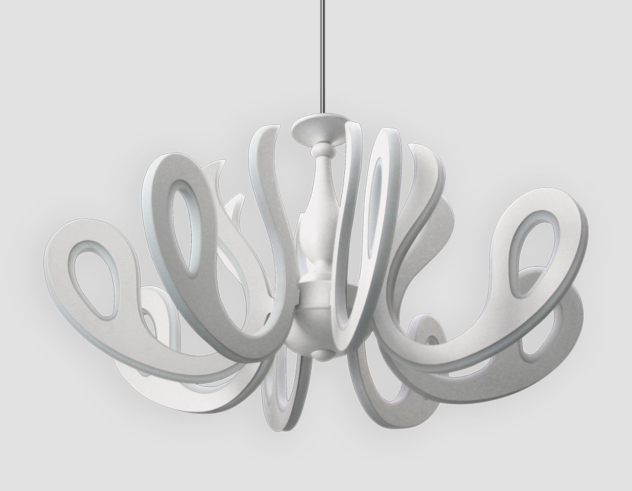 Подвесная люстра с пультом Orbital Klassika Ambrella FK82/8 WH 504W D820