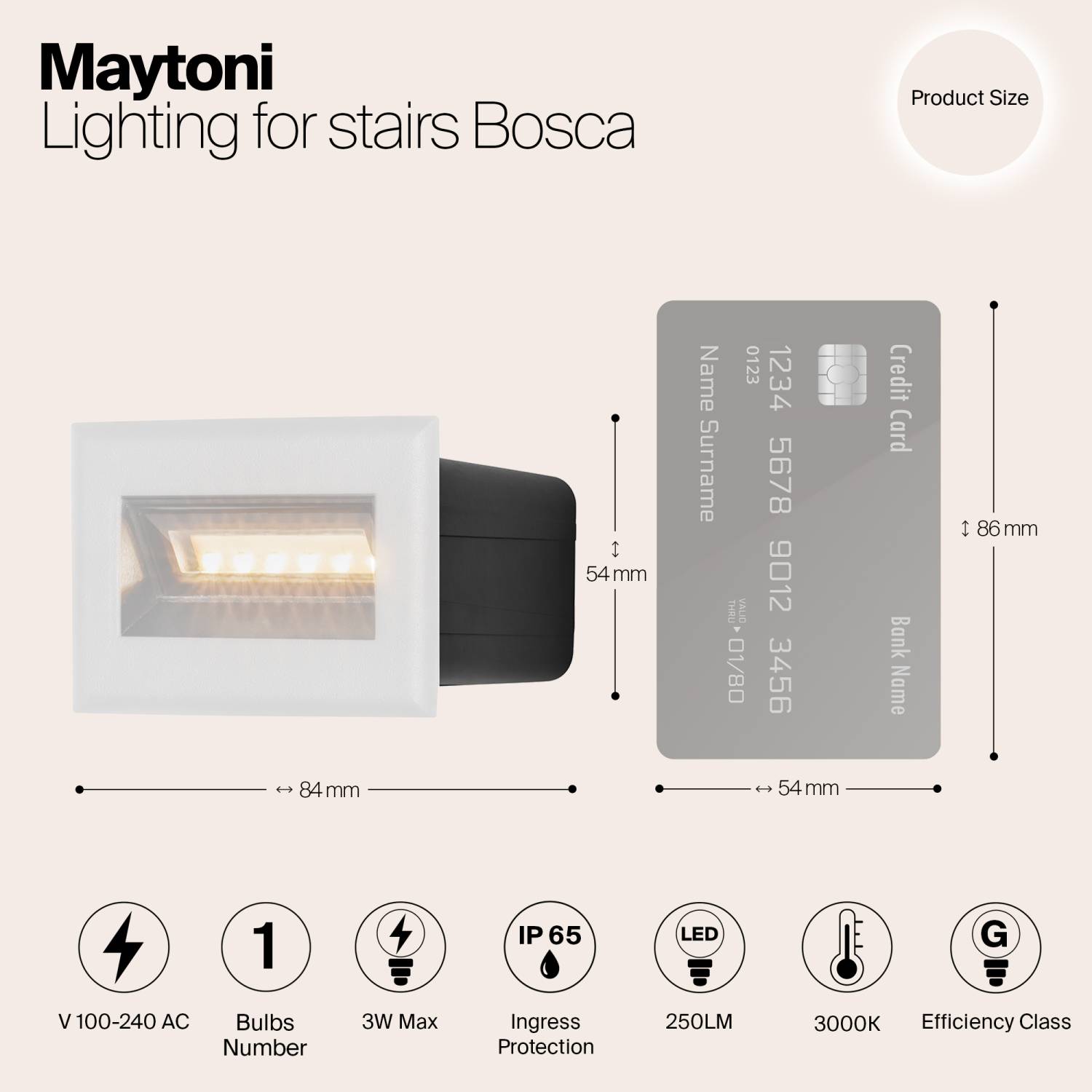 Подсветка для ступеней Maytoni Bosca O045SL-L3W3K Подсветка для ступеней Maytoni Bosca O045SL-L3W3K