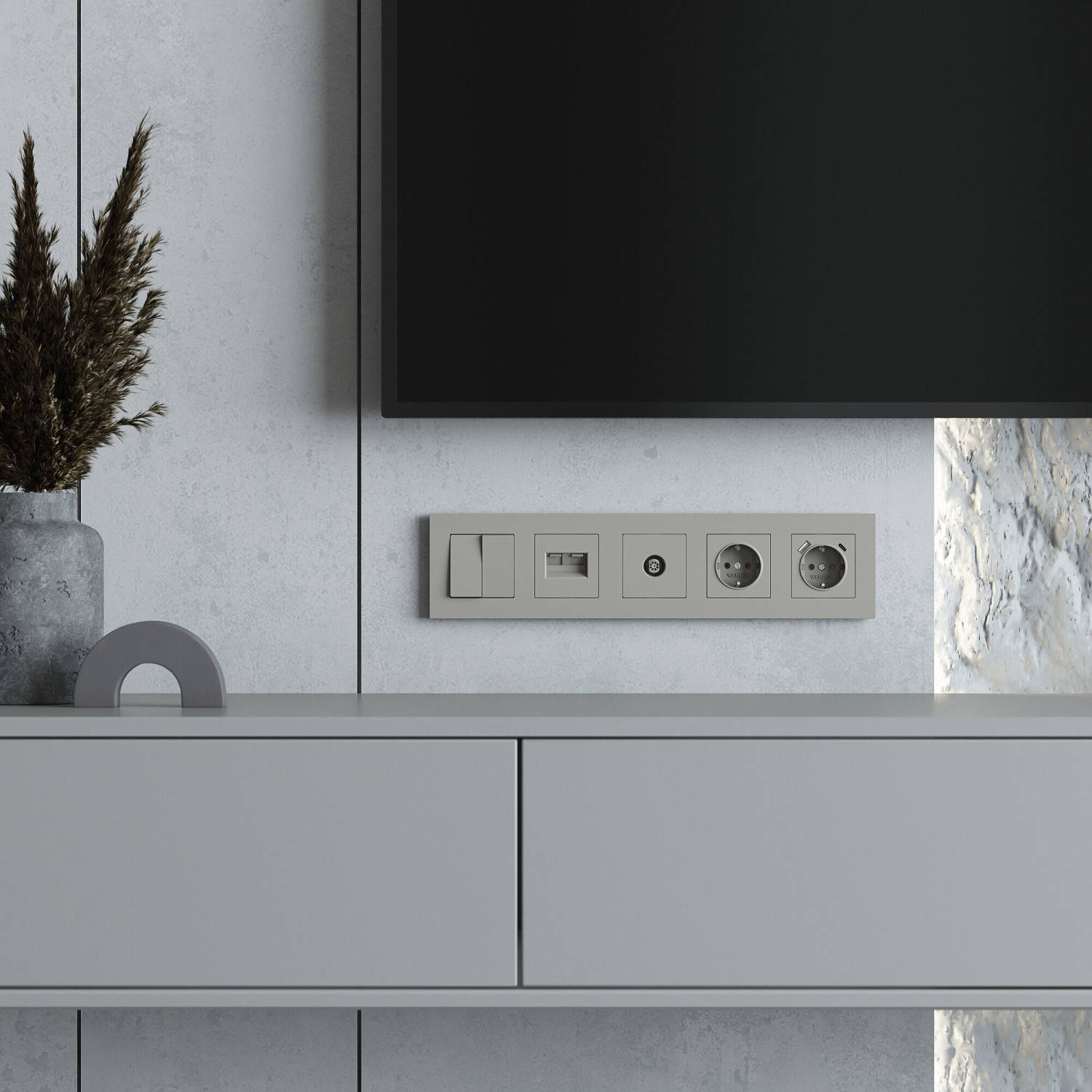 Рамка Werkel W0052917/ Рамка на 5 постов Slab (дымчатый софт)