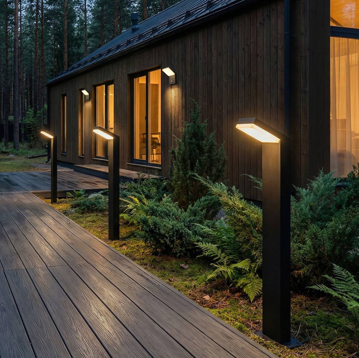 Уличный наземный светильник Elektrostandard Sensor 1542 TECHNO LED 3000K Чёрный