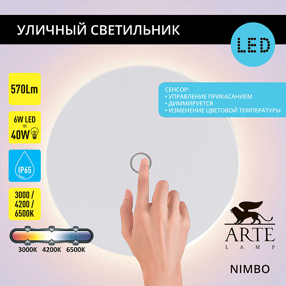 Уличный настенный светильник Arte Lamp Nimbo A4506AL-1WH