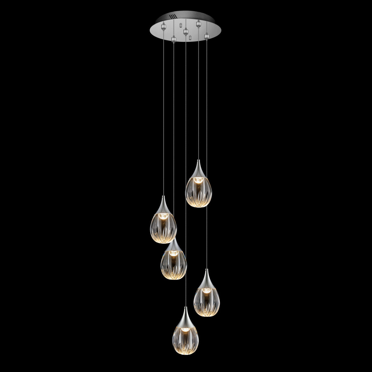 Люстра каскадная Delight Collection Stilla MD24001004-5A chrome/clear