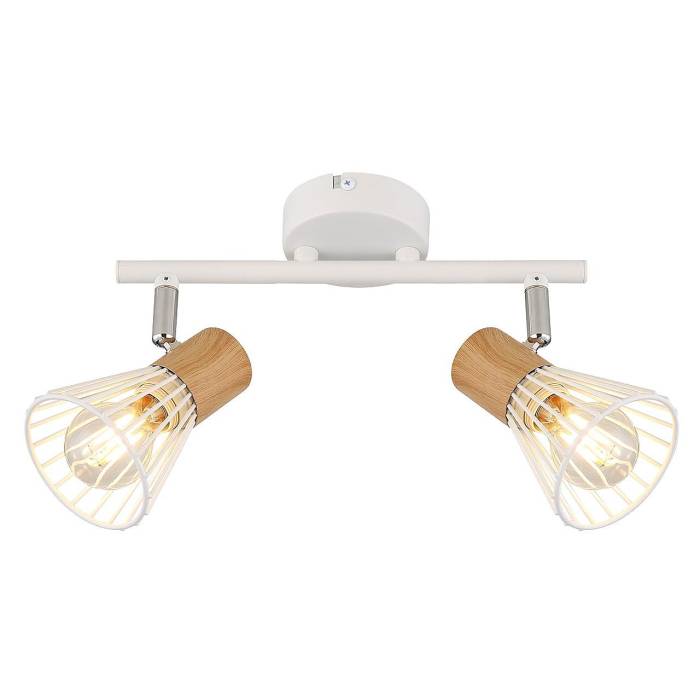 Светильник Спот Е14 2*60Вт, WH+WOOD SP.038-62-03