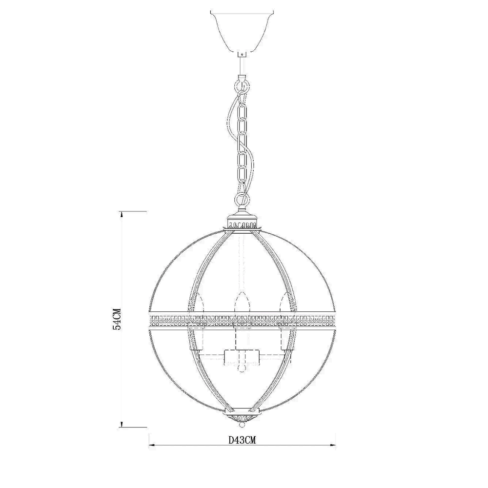 Подвесная люстра Delight Collection Residential KM0115P-4M antique brass