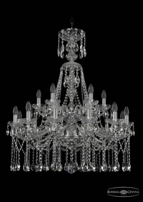 Подвесная хрустальная люстра 1413 Bohemia 1413/12+6/300/XL-96/2d Ni
