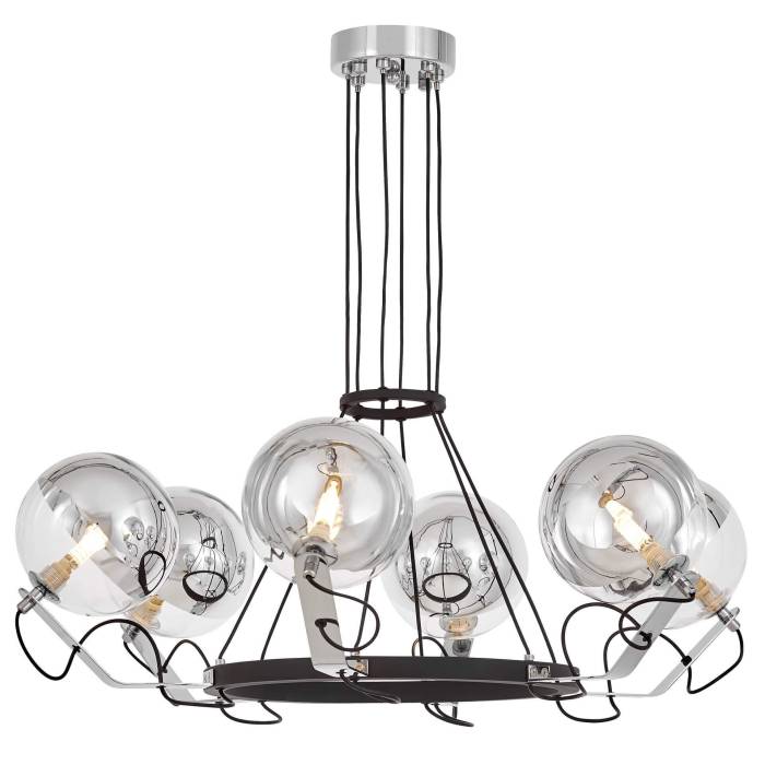 Подвесная люстра Lumina Deco Marseo LDP 9110-6 BK+CHR
