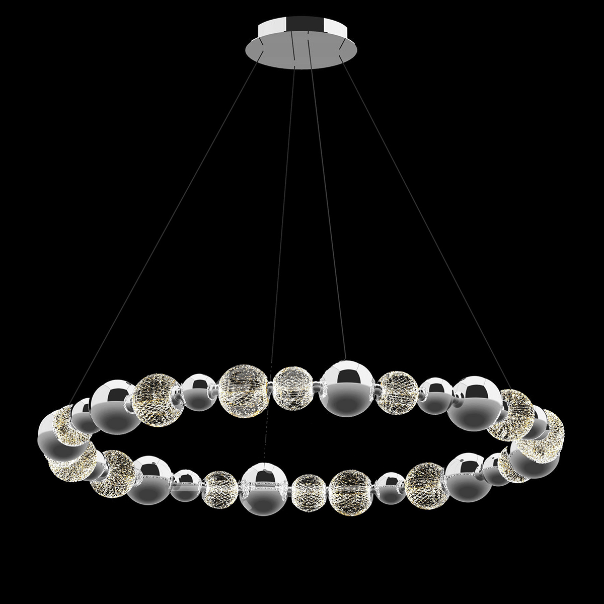 Подвесная люстра Delight Collection Elliot Diamante MD21001002-1F chrome Подвесная люстра Delight Collection Elliot Diamante MD21001002-1F chrome
