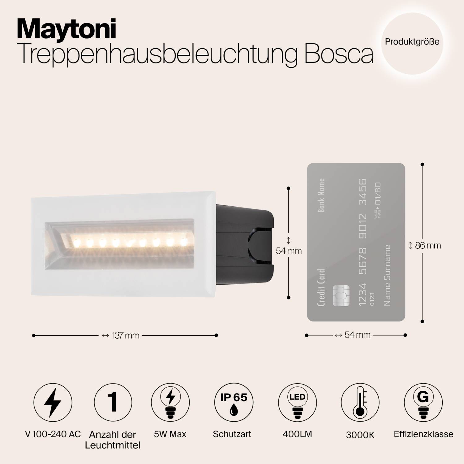 Подсветка для ступеней Maytoni Bosca O045SL-L5W3K Подсветка для ступеней Maytoni Bosca O045SL-L5W3K
