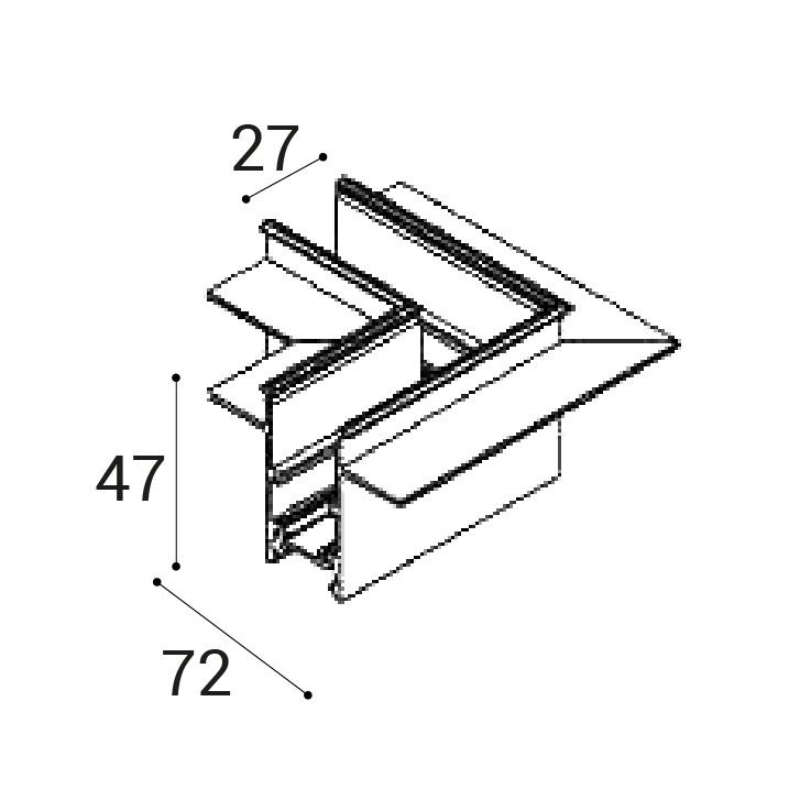 Соединитель угловой для встраиваемого шинопровода к трековой системе ATOM Italline IT012 IT012-5032 black