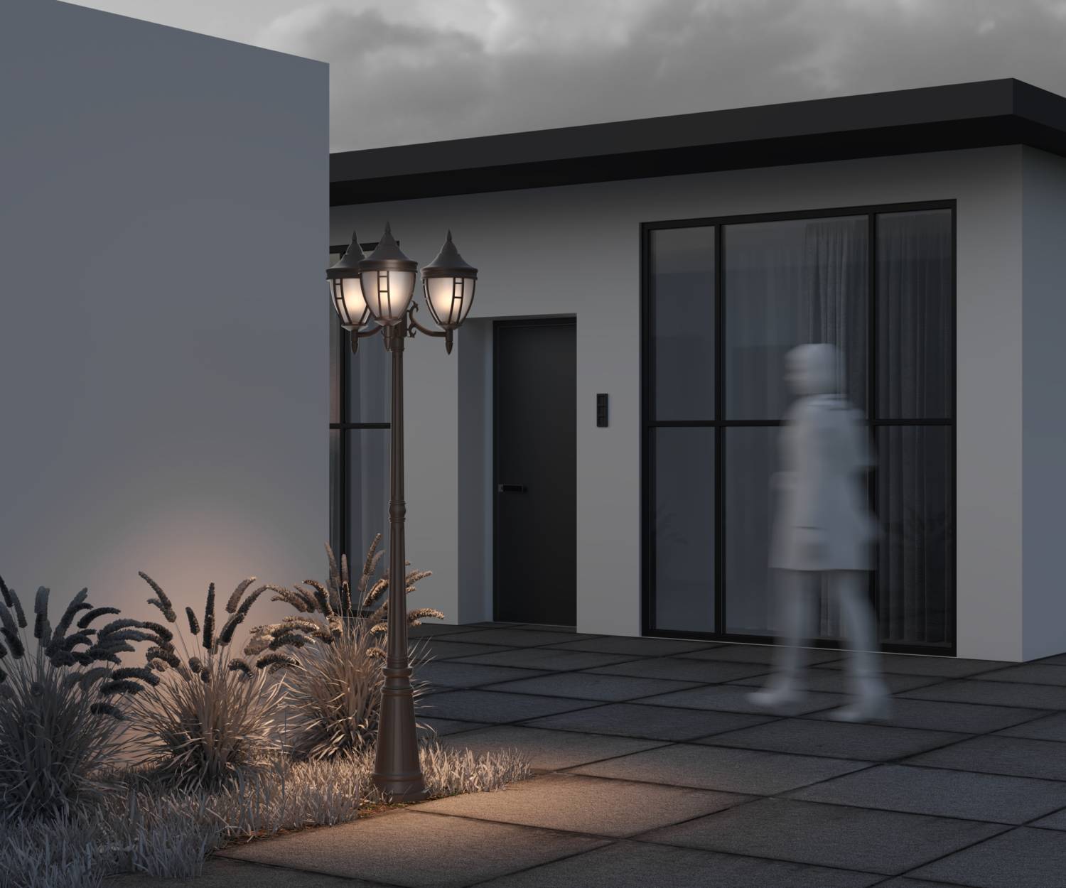 Столб фонарный уличный Maytoni Rivoli O026FL-03B