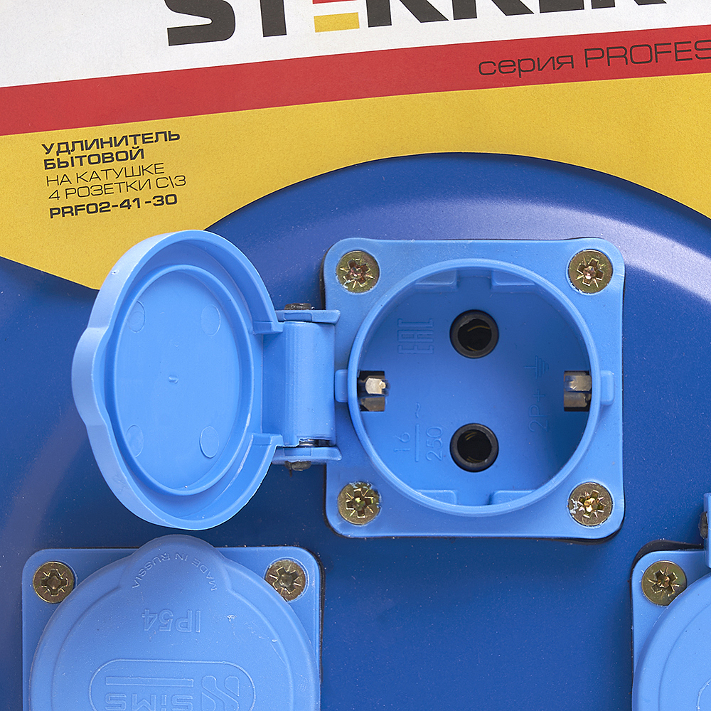 Удлинитель на металлической катушке с/з 4-местный Stekker Professional 39296 Удлинитель на металлической катушке с/з 4-местный Stekker Professional 39296