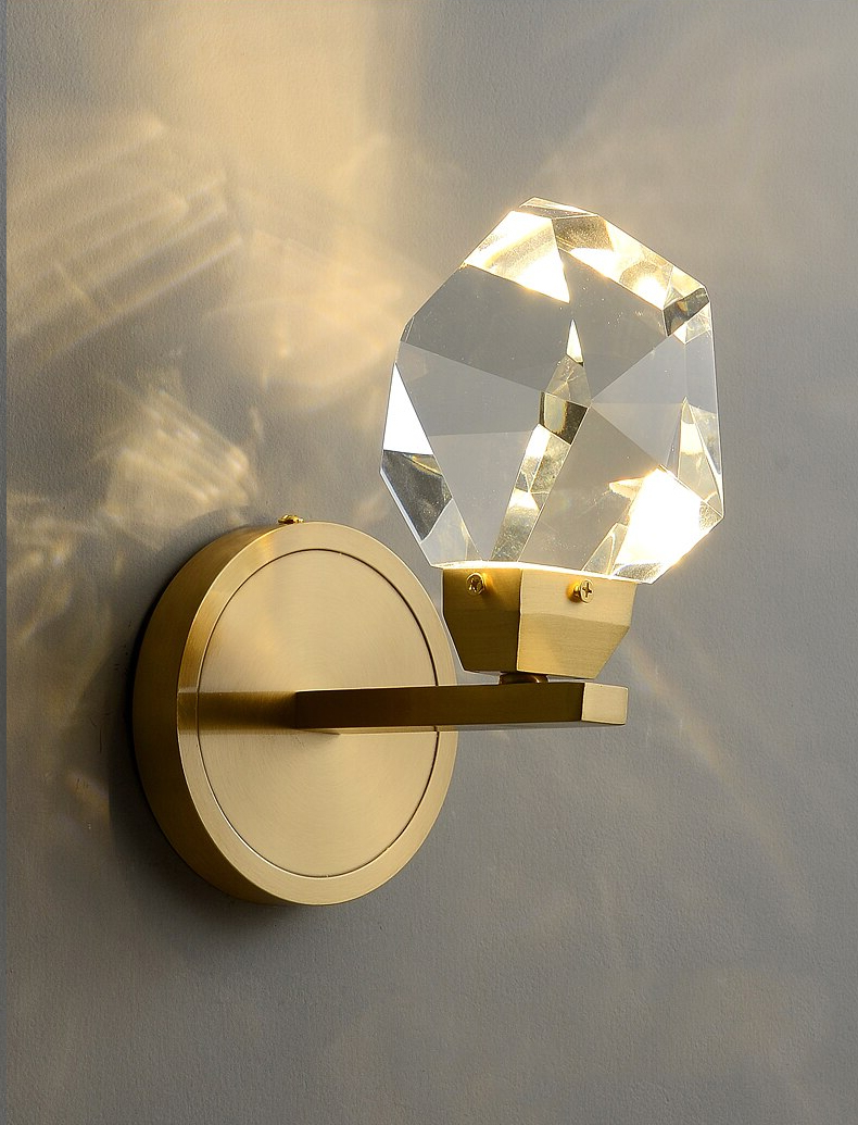 Настенное бра Delight Collection Crystal rock II 9701W/1 brass