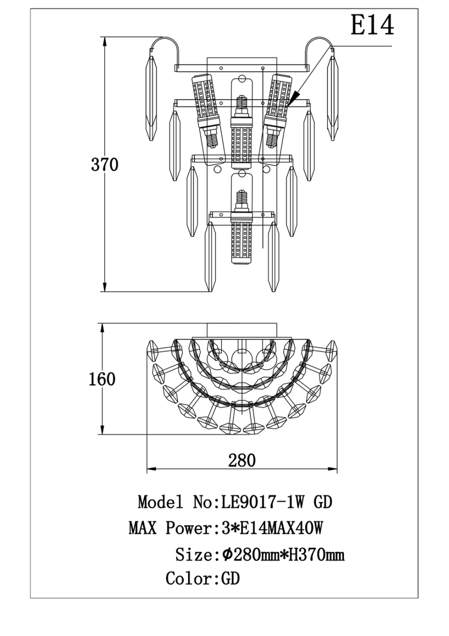 Настенное бра LEON Catherine LE9017/1W GD