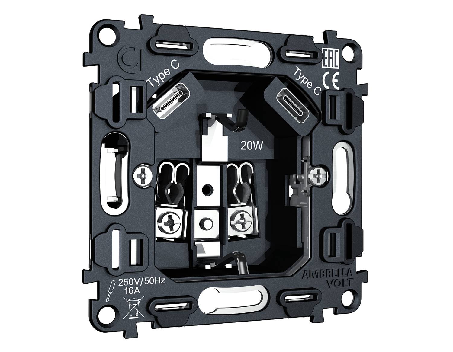 Механизм электрической розетки Ambrella Volt QUANT VM165