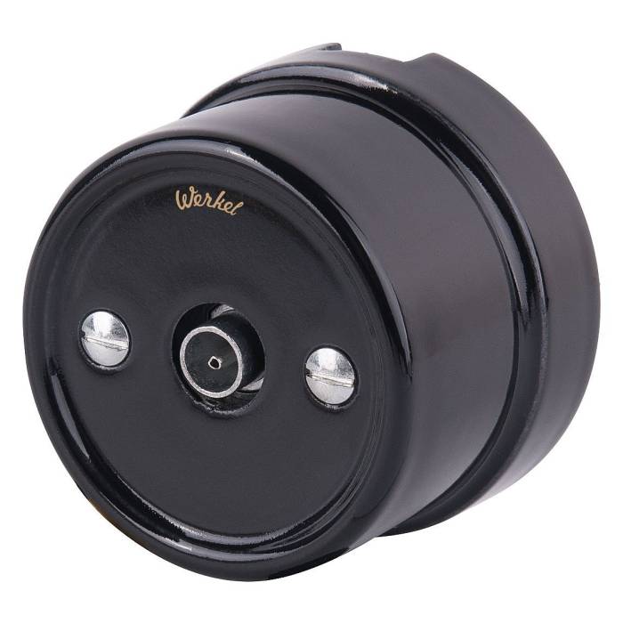 Розетка Werkel Накладные ретро механизмы Ретро черные W5683008/ ТВ розетка (черный) Ретро