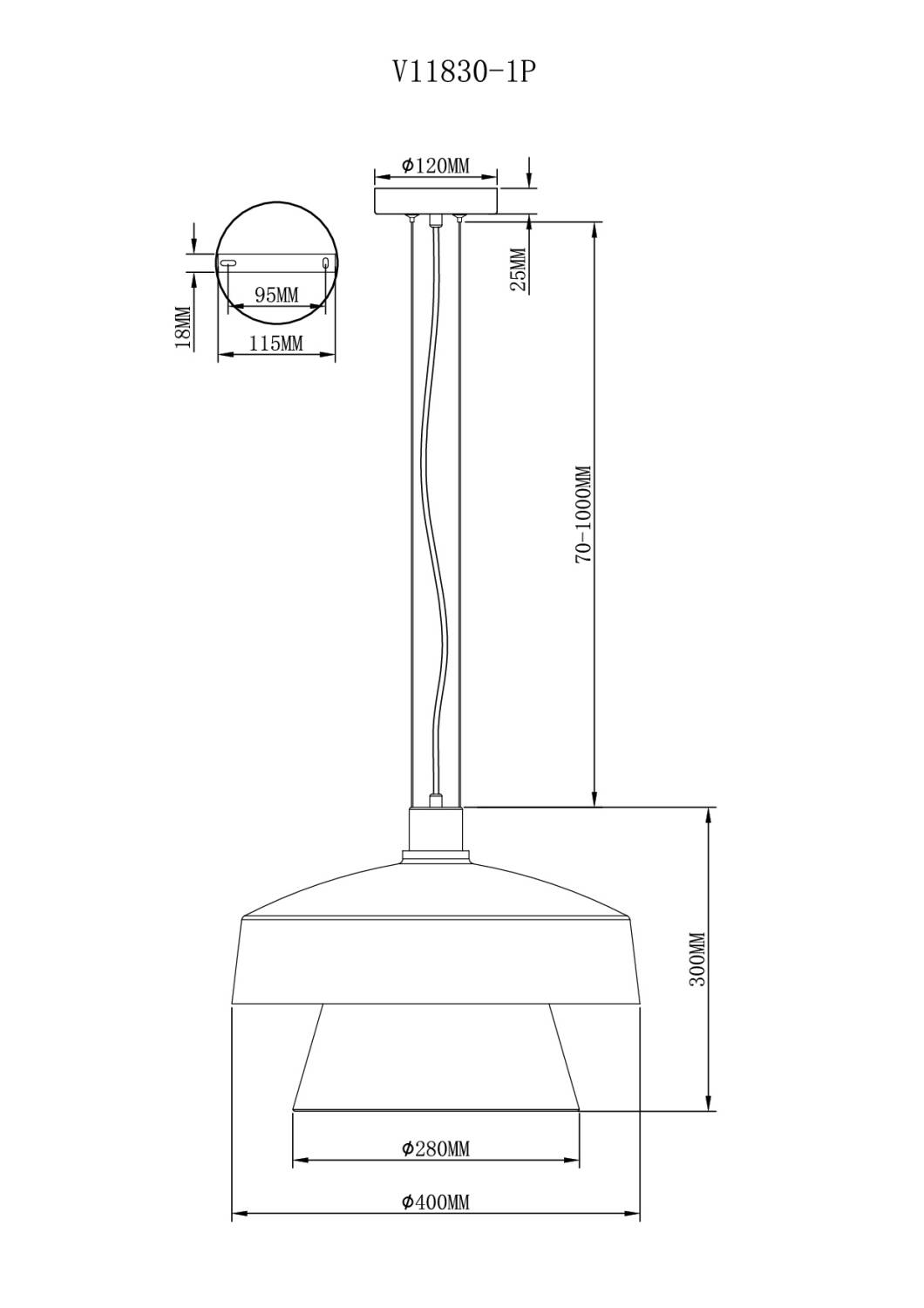 Светильник подвесной Moderli Takoma V11830-1P