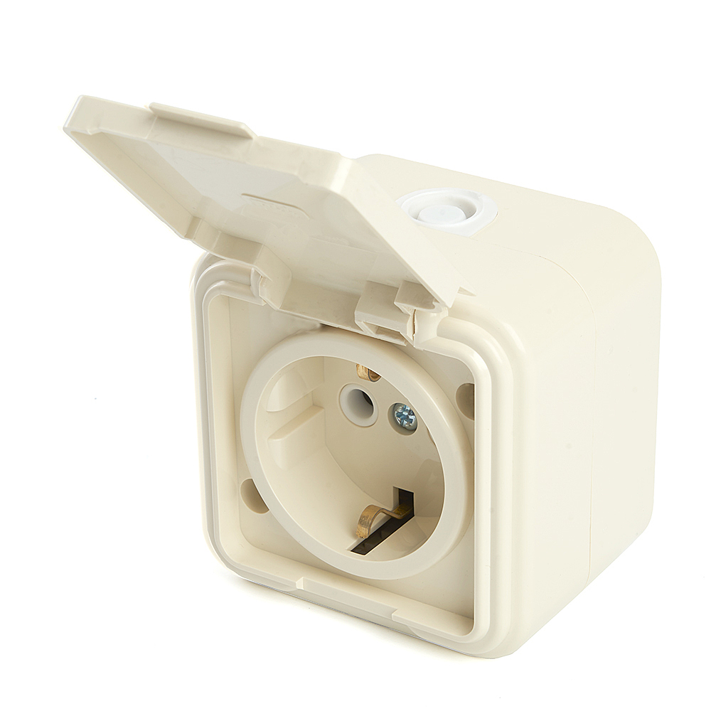 Розетка 1-местная с/з, с крышкой Stekker Брест 49058