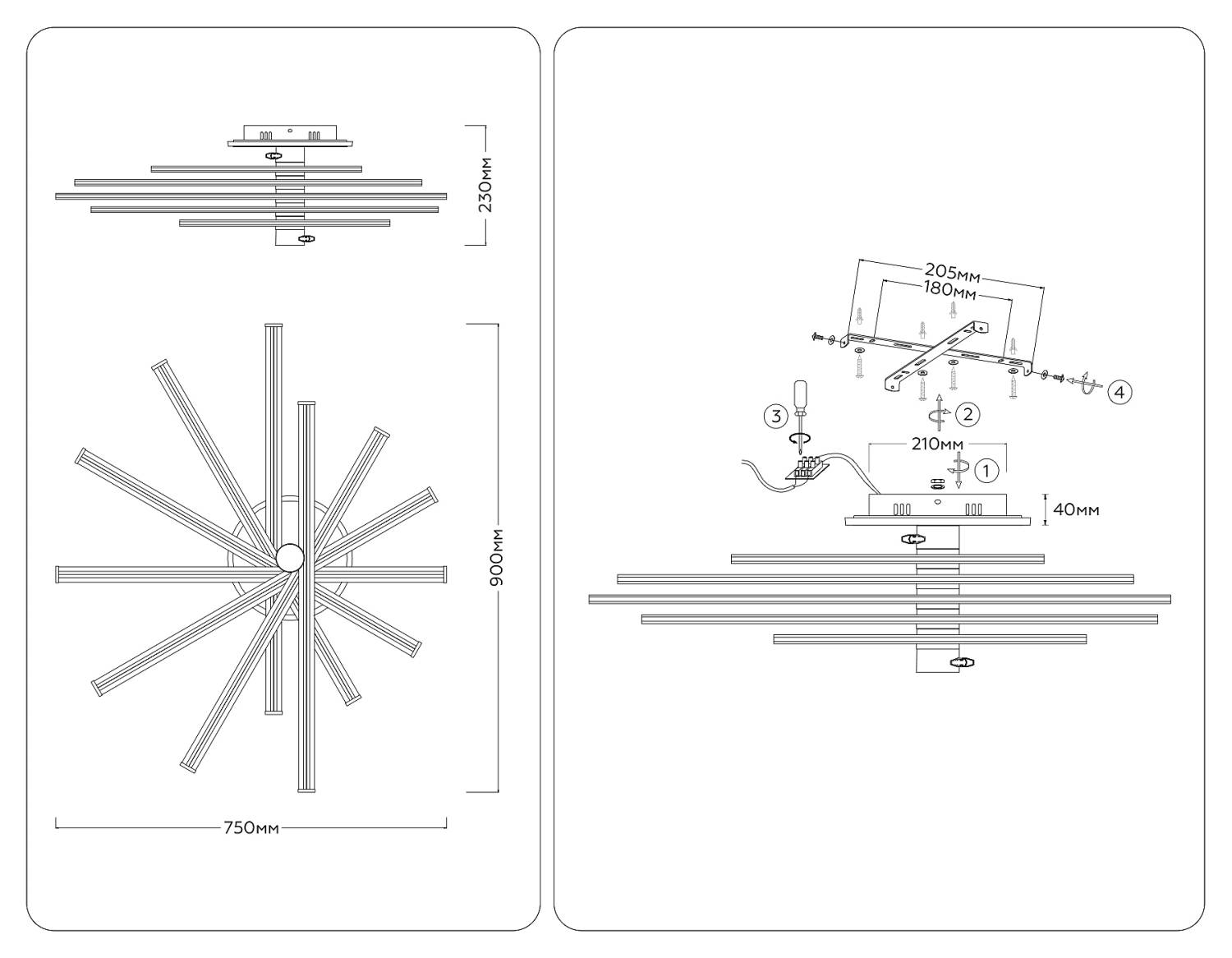 Потолочная люстра Ambrella LineTech FL6244