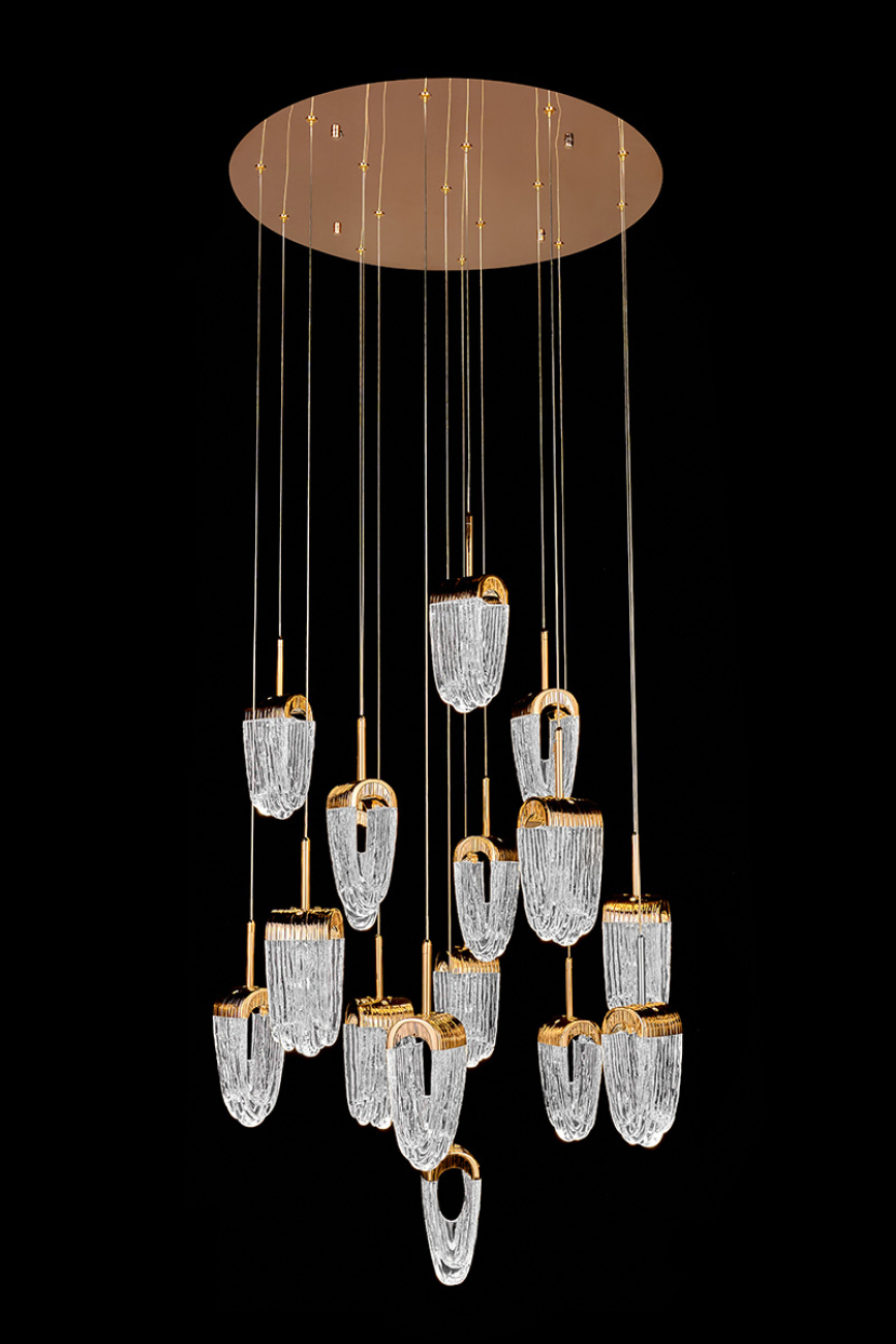 Светильник подвесной LEON Cascade LE7717/10+5+1 Gold