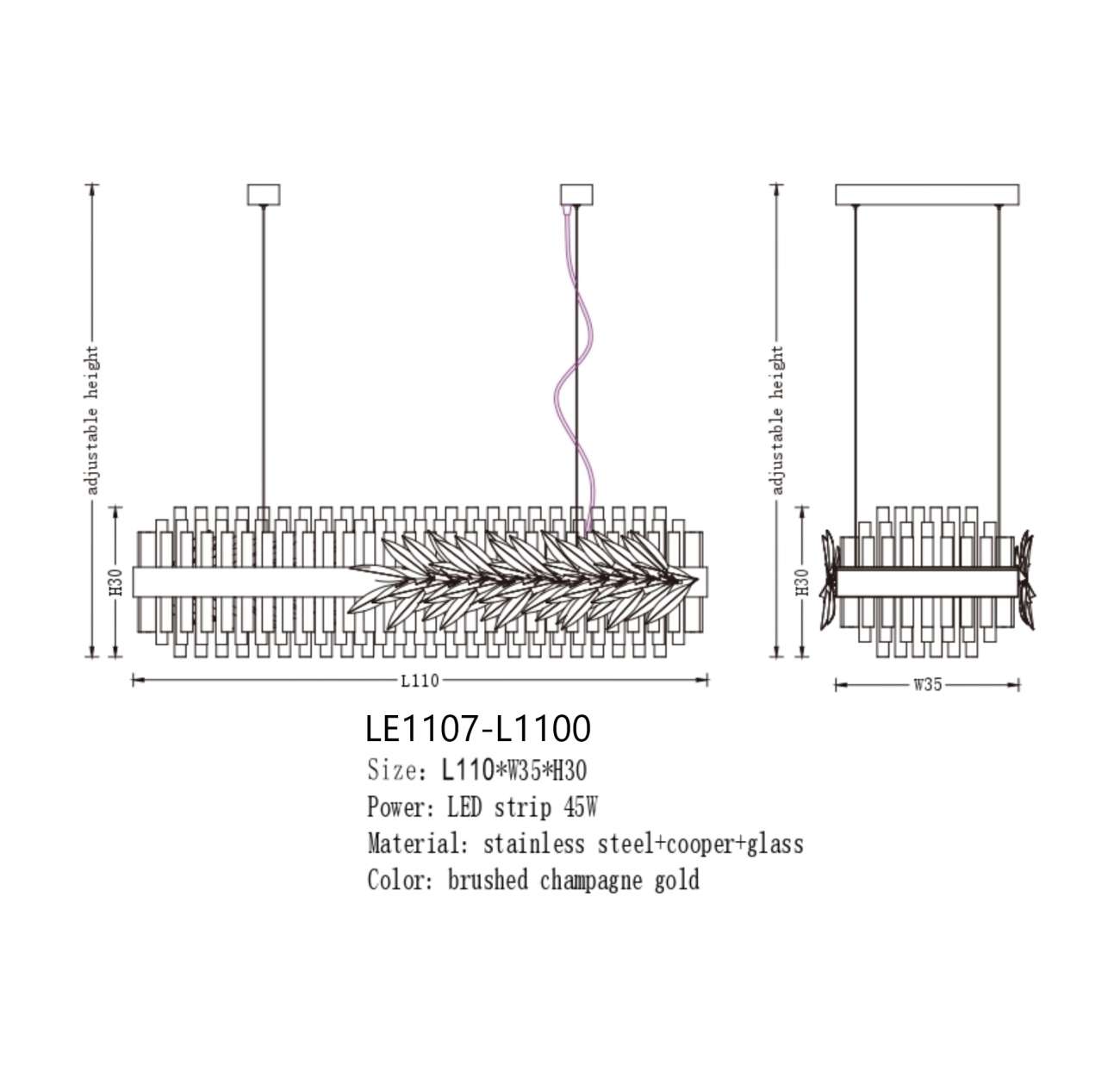 Подвесная люстра LEON Cesar LE1107-L1100