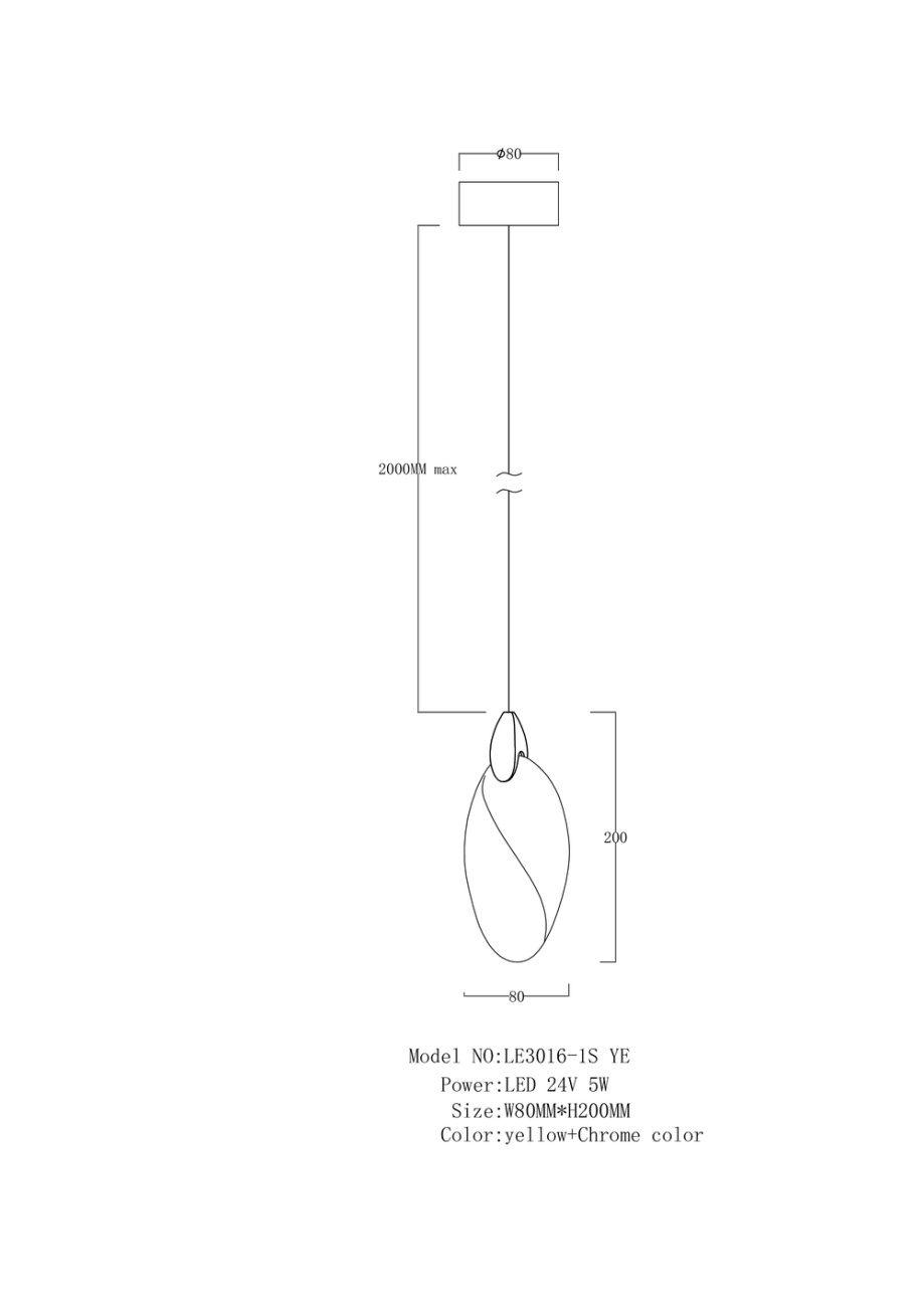 Светильник подвесной LEON Lance LE3016/1S YE