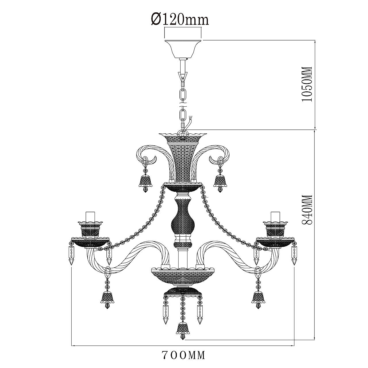 Подвесная хрустальная люстра Барселона Chiaro 313012508