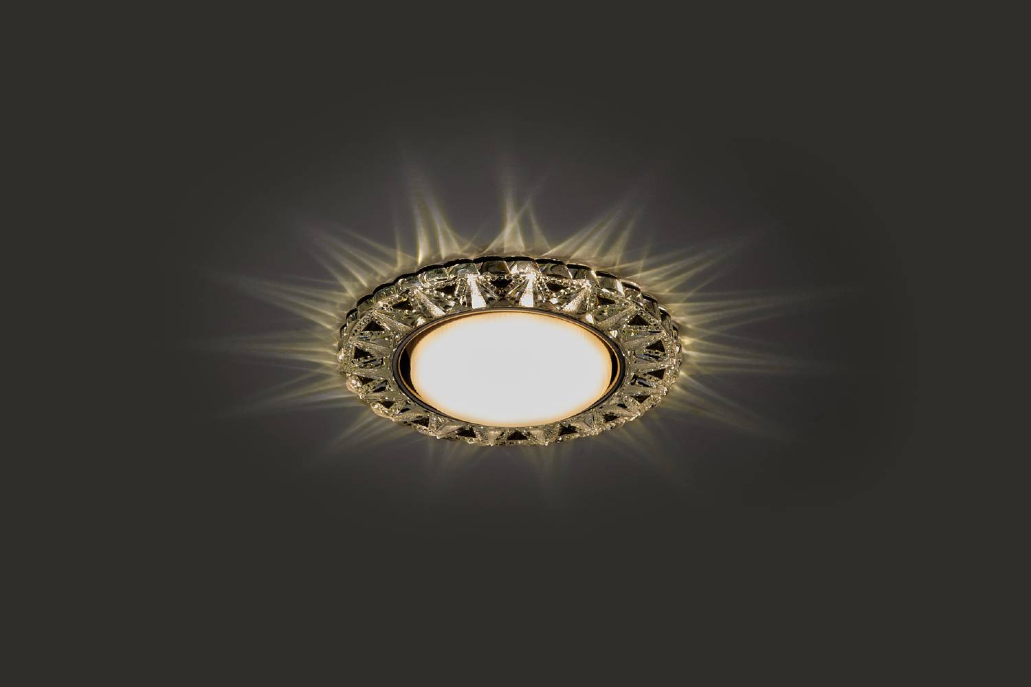 Светильник GX53+LED 4W 4000K, встраиваемый ПОЛИКРИСТАЛЛ CH/CLEAR+BK IL.0028.1318