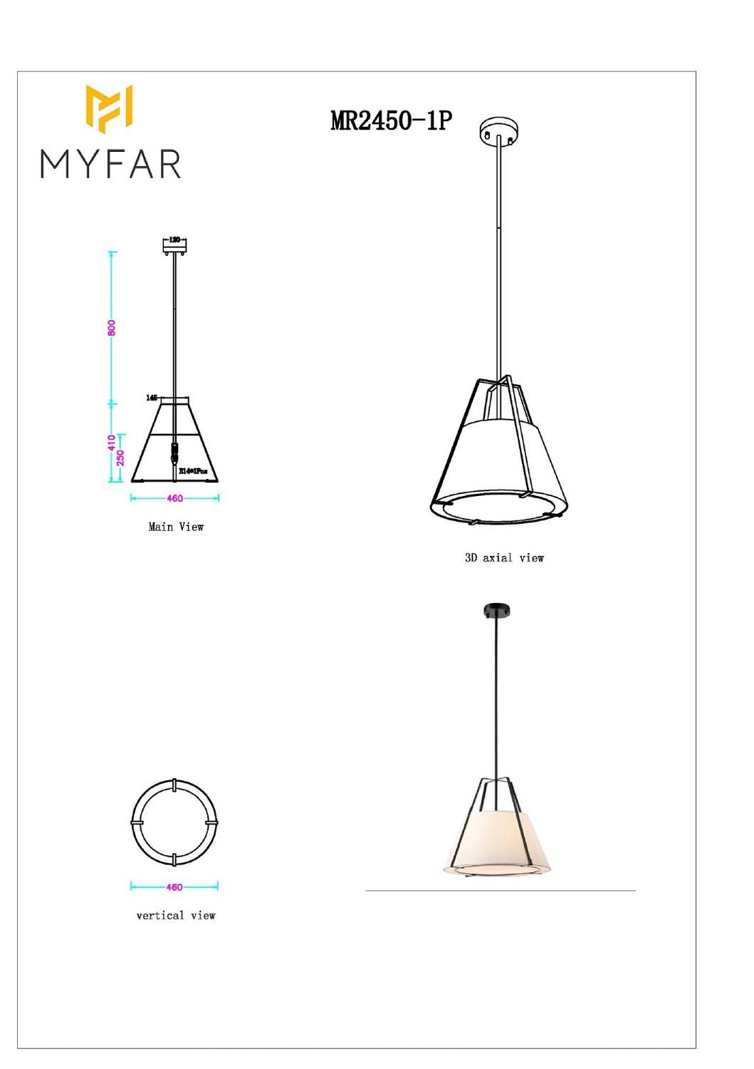 Светильник подвесной MyFar Finn MR2450-1P