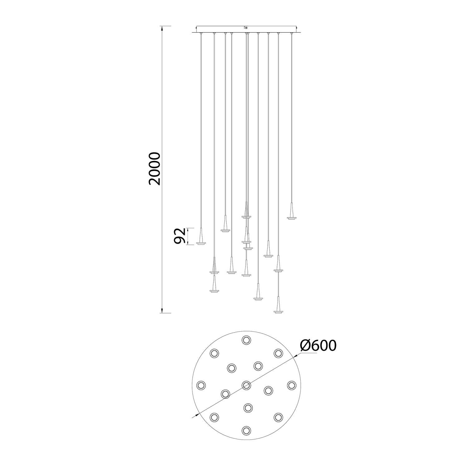 Люстра подвесная БЕЗ плафонов (14) Mantra Andromeda 8935