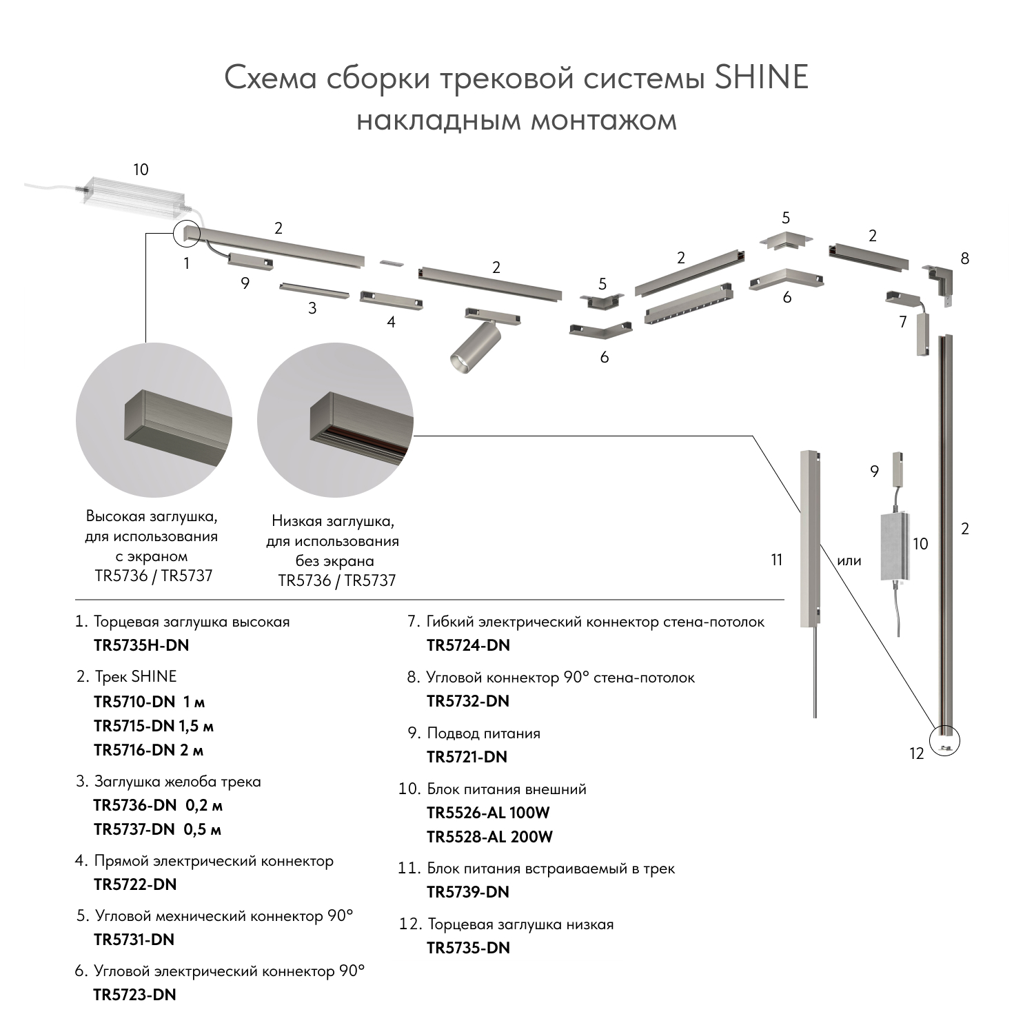 Шинопровод Denkirs Shine base TR5716-DN