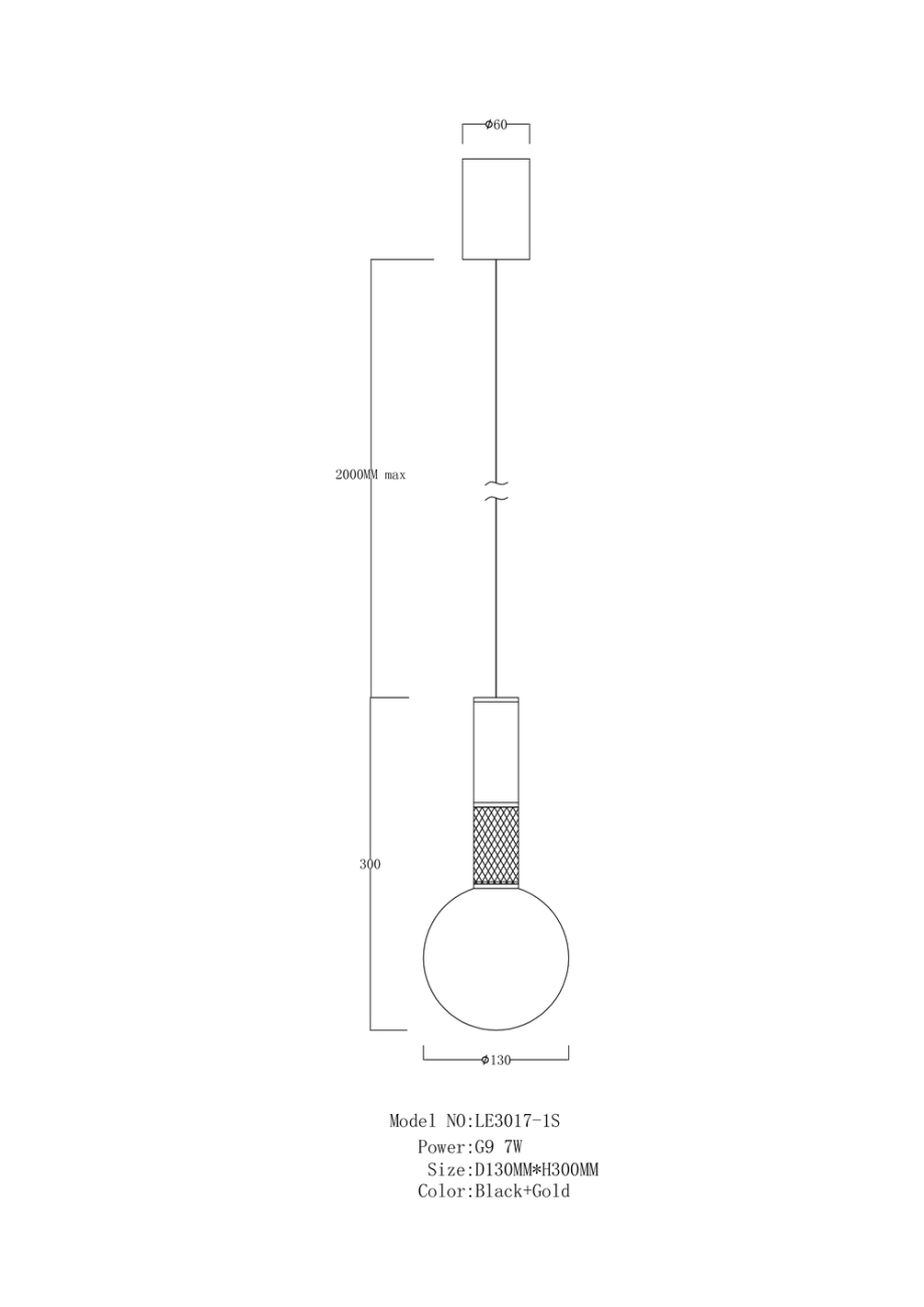 Светильник подвесной LEON Glace LE3017/1S