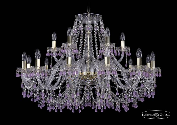 Подвесная хрустальная люстра 1410 Bohemia 1410/12+6/360 G V7010