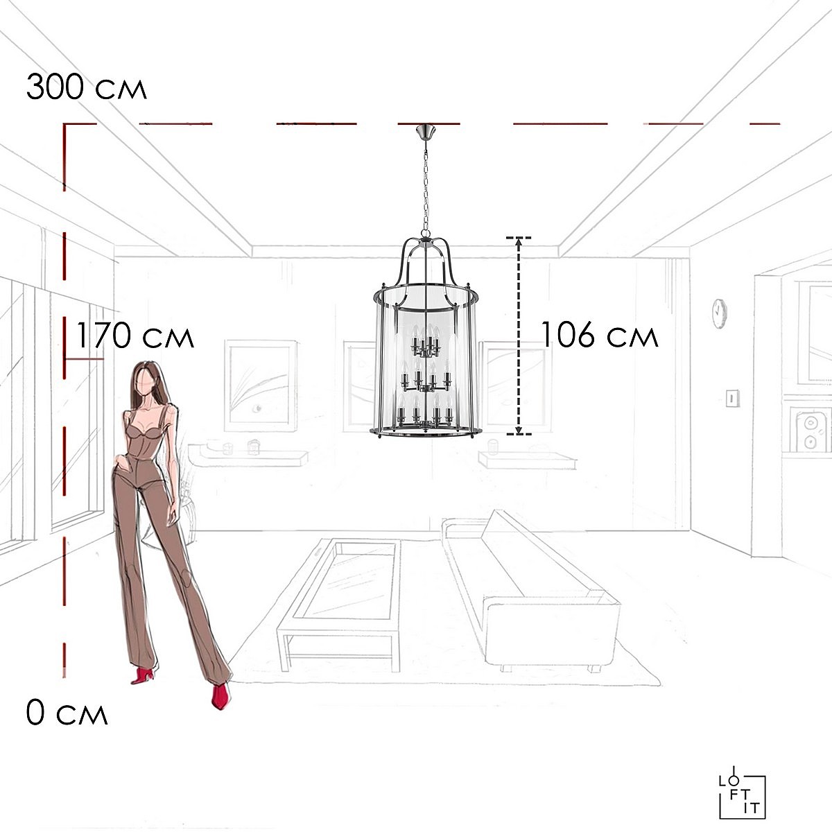 Подвесная люстра Loft It Lighthouse 10456/12 CR