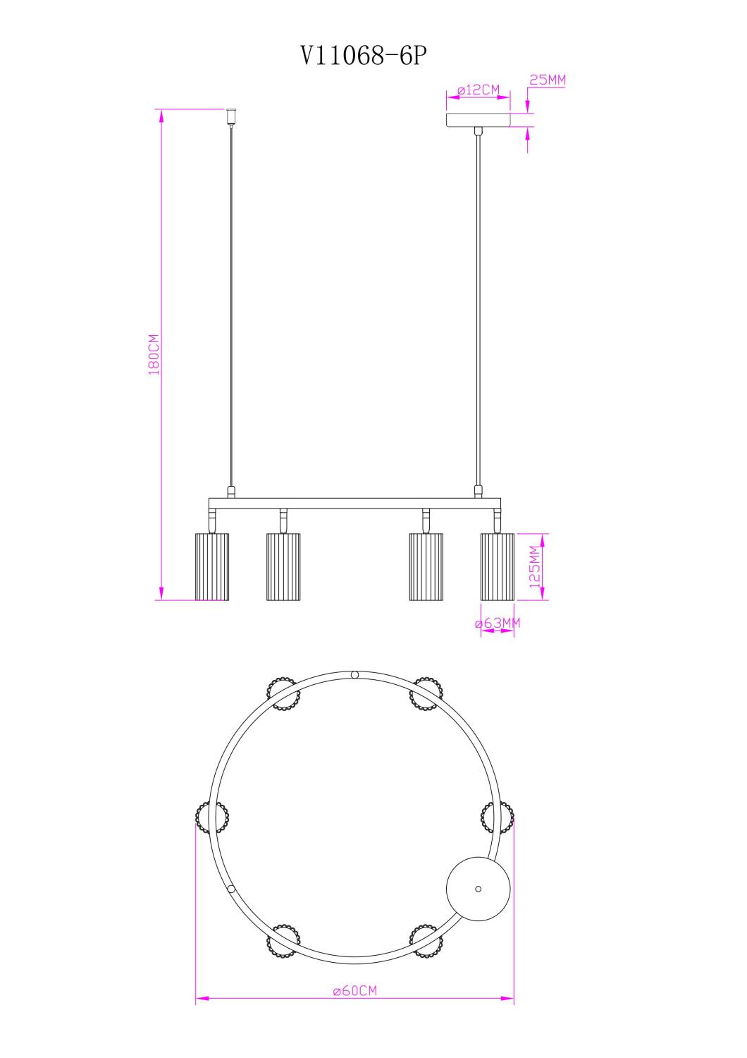 Подвесная люстра Moderli Cora V11603-6P