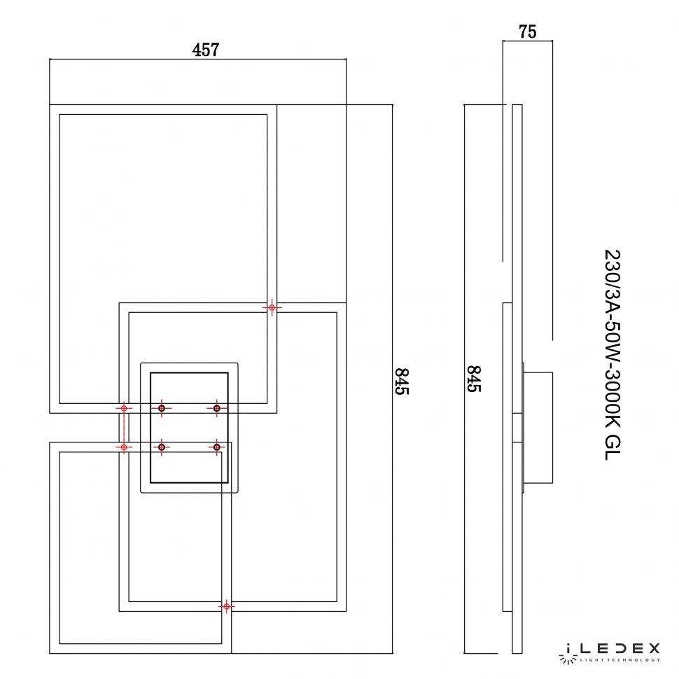 Потолочная люстра ILedex Grace 230/3A-50W-3000K GL