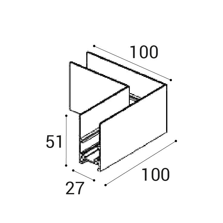 Соединитель угловой для накладного шинопровода к трековой системе ATOM Italline IT012 IT012-5034 black