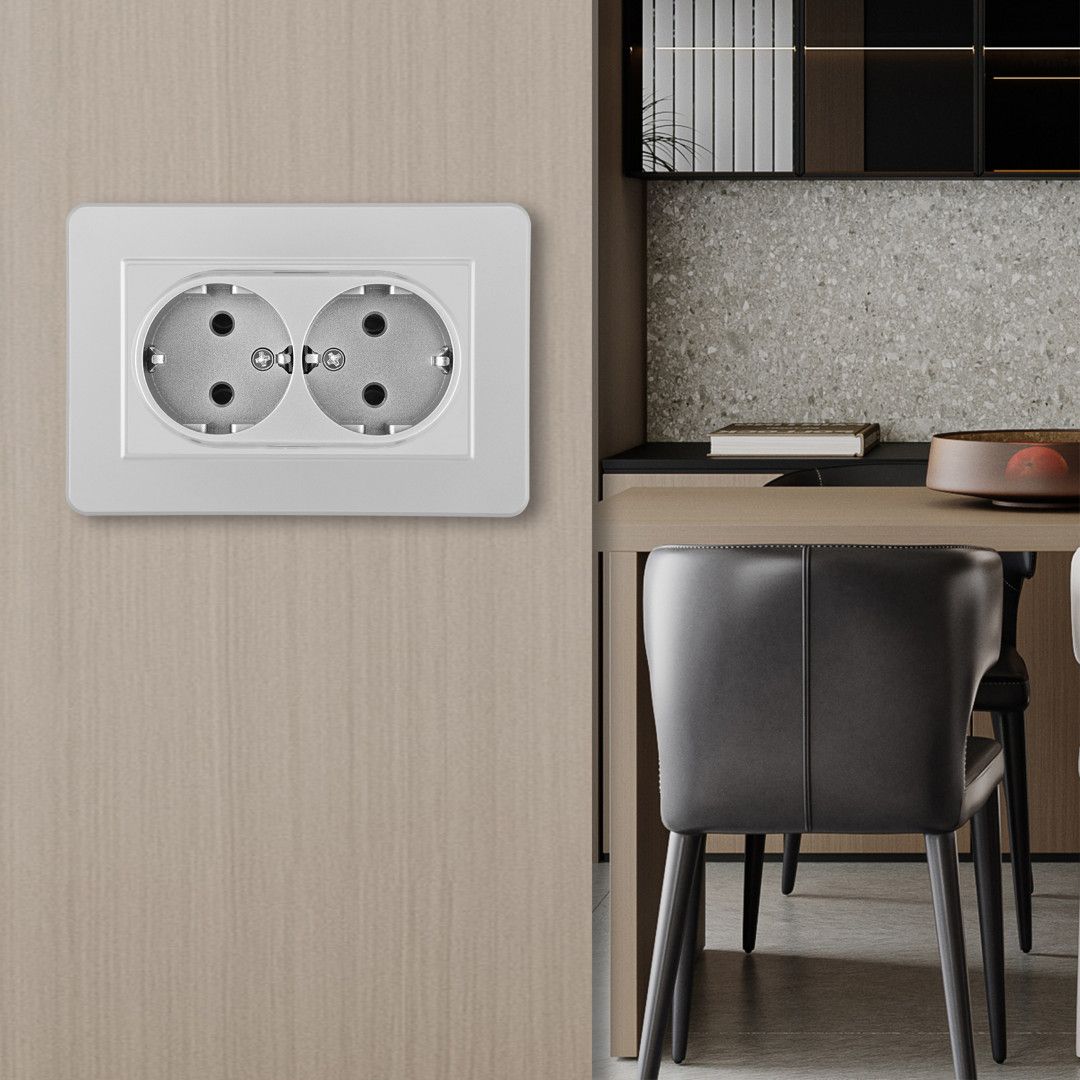 Розетка Arte Milano Set16-2 SET16-double-40-2 silver