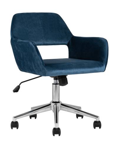 Кресло офисное Stool Group ROSS ROSS CHROME VELVET DARK BLUE